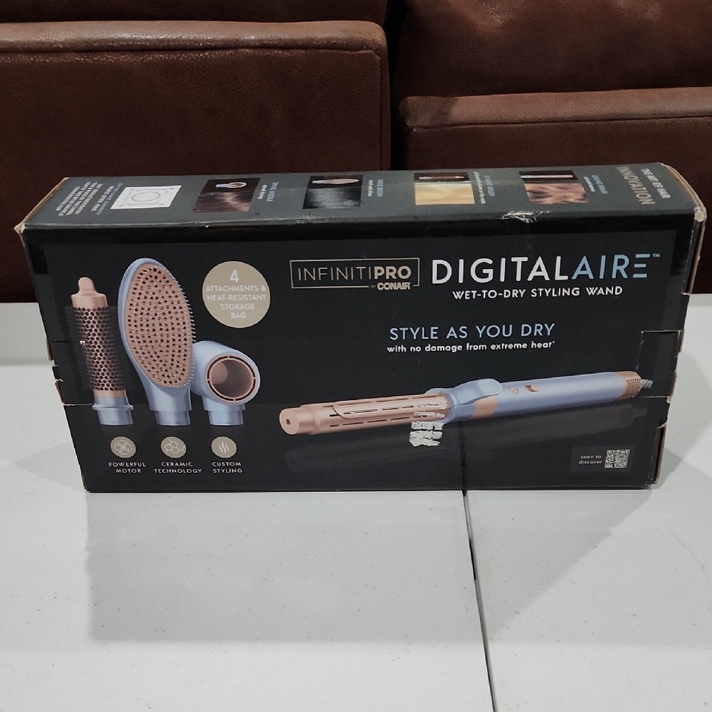 DigitalAire Wet-to-Dry Styling Wand - Rose Gold
